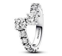 Pandora 193149C01 Damen-Silberring Funkelnde Überlappende Schiene 54/17.2