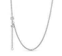 Pandora Silber 399414C01-45 Funkelnde Collier-Halskette mit doppeltem Halo - Zirkonia 45 cm