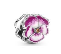 Pandora Rosafarbenes Stiefmütterchen Charm 925 Sterling-Silber