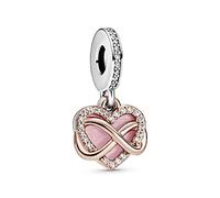 Pandora ROSE & Silber Charm Anhänger - 788878C01 - Unendliches Herz - Zirkonia + Emaille