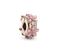 Pandora Rosé CLIP - Stopper 788809C01 Flower Rosé Clip - Zirkonia und schattiertem pinkem Emaille und Silikongriff