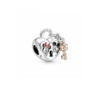PANDORA ROSE DISNEY Charm Mickey & Minnie Vorhängeschloss Herz silber 14k rosèvergoldet 780109C01