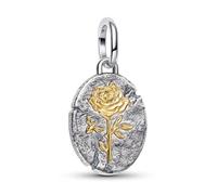 Pandora Me 764087C00 - Rose Medaillon-Charm - Silber & Gelbgold Vergoldung - ROSA INTER SPINAS CRESCIT