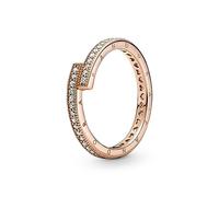 Pandora Damenring Signature 189491C01 funkelnder überlappender Zirkonia-Ring Roségold Größe 54/17.2
