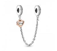 Pandora 14K Gold Sparkling Levelled Hearts 759517C01 Charm Gold 585