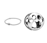 PANDORA Schlangen-Gliederarmband mit Zylinder-Verschluss in Sterling-Silber Moments Collection, Größe 18 & Offen gearbeiteter Hundepfotenabdruck Charm Sterling-Silber 9 x 11,5 x 11,5 mm (T/H/B)