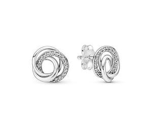 Pandora Schmuck - Encircled sterling silver stud earrings with clear cubic zirconia