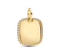 Pandora Schmuck - Engravable Square Tag Pendant 14k Gold-plated