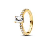 PANDORA Damenring Rechteckiger Funkelnder Heiligenschein Goldfarben 164506C01-60 Ringgröße 60/19,1
