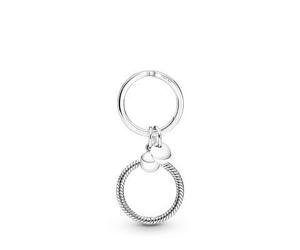 Pandora Schmuck - Sterling silver key ring with small Pandora O pendant