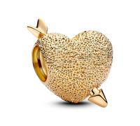 PANDORA Moments Amor Herz Charm aus Sterling Silber mit vergoldeter Metalllegierung, Kompatibel Moments, 763666C00