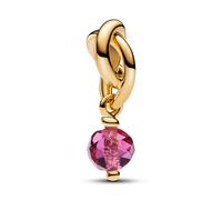 PANDORA SHINE Facettierter rosafarbener Ewigkeitskreis Charm-Anhänger OKTOBER 763462C10