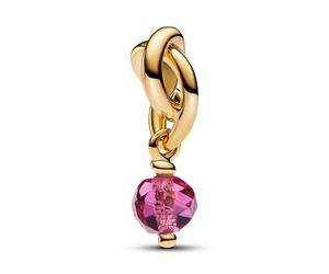 PANDORA SHINE Facettierter rosafarbener Ewigkeitskreis Charm-Anhänger OKTOBER 763462C10