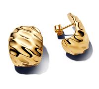 Pandora Ohrringe ESSENCE 263879C00 – gewellte, breite – Gelbgold Vergoldung