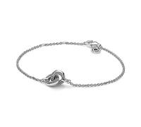 PANDORA Signature Bicolor Logo & Pavé-Gliederarmband aus Sterling Silber mit Zirkonia, Größe: 18cm, 592742C01-18