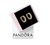 Pandora Signature Creolen Pavé-Herz, 14-karätig vergoldet
