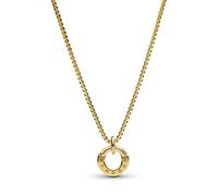 PANDORA Signature I-D Collier Anhänger & Halskette aus 14K Gold - kombinierbar mit Schmuckstücken Signature Kollektion - Länge: 45cm