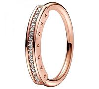 PANDORA Signature I-D Pavé-Ring in der Farbe Roségold aus rosévergoldeter Metalllegierung mit Cubic Zirkonia - Größe: 52, 182283C01-52