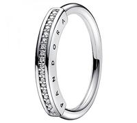 PANDORA Signature I-D Pavé-Ring in der Farbe Silber aus Sterling-Silber mit Cubic Zirkonia - Größe: 54, 192283C01-54