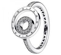 PANDORA Signature Logo Kreise Pavé-Ring in der Farbe Silber aus Sterling-Silber mit Cubic Zirkonia - Größe: 54, 192316C01-54