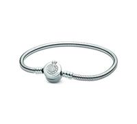 Pandora Signature O-Schlangenketten-Armband mit glitzernder Krone, Sterlingsilber, mit klarem Cubic Zirkonia, 16