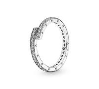 Pandora Signature Ring, funkelnd, überlappend, Sterlingsilber, mit klarem Cubic Zirkonia