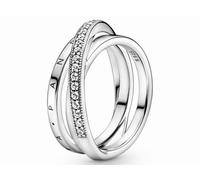 Pandora Ring 199057C01 Crossover Pave Triple Band Silber 925 17-19mm 19