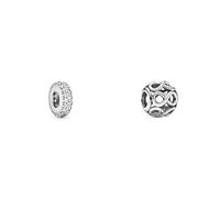 Pandora Silber Charm Pavé Inspiration 791359CZ & Offen gearbeitetes Unendlichkeits-Charm Sterling-Silber 11 x 11 x 9,8 mm (T/H/B)