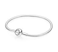 PANDORA Moments Damen Schlangen-Gliederarmband Kugelverschluss aus 925er Sterling-Silber, Größe: 17 cm, 590728-17