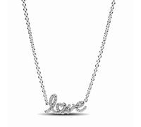 Pandora 393076C01-45 - Funkelnde Handgeschrieben Love Collier-Halskette - Sterling Silber - Zirkonia klar - 45 cm