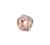 PANDORA Sparkling & Polished Lines Charm mit Cubic Zirkonia in 14 Karat rosévergoldeter Metalllegierung Timeless Collection