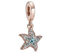Pandora Rose Moments Collection 2021 Charm Dangle Sparkling Starfish Seestern blaue grüne Kristalle 788942C01
