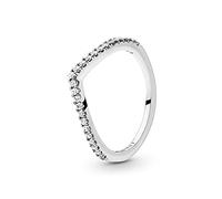 PANDORA Sparkling Wishbone Ring aus Sterling-Silber mit Cubic Zirkonia, Größe 64, 196316CZ-64