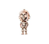 PANDORA Star Wars C-3PO Charm in Schwarz-Gold mit 18 Karat vergoldete Metalllegierung aus der Star Wars x Collection
