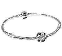 Pandora Starter-Armband für Damen Hearty Silber zauberhafter Silberschmuck, elegante Geschenkidee für modische Frauen 79244-21 21 cm