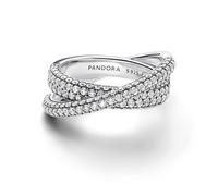 Pandora 193022C01 Damenring Pavé Gekreuztes Doppelband Silber 60/19.1