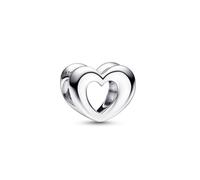 PANDORA Strahlendes Offenes Herz Charm aus Sterling Silber, aus der PANDORA Moments Collection, 792492C00