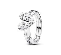 PANDORA Stranger Things Friends Don’t Lie Teilbarer Ring aus Sterling Silber, Größe: 56, 193575C00-56