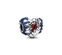 PANDORA Stranger Things Im Dunkeln Leuchtendes Herz-Charm aus Sterling Silber mit künstlichem Kristall, Kompatibel Moments Armbänder, 793565C01