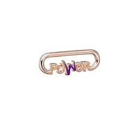 PANDORA Styling Wort-Link Power Charm in 14 Karat rosévergoldeter Metalllegierung, ME Collection, Kompatibel ME Armbändern, 780766C01