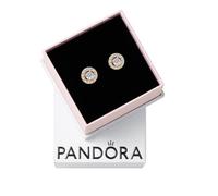 Pandora Ohrring Timeless Runder Pavé-Strahlenkranz Sterling Silber vergoldet mit Zirkonia 263019C01
