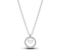 Pandora 393165C01-45 Silber Damen-Halskette Süßwasser-Zuchtperle & Pavé