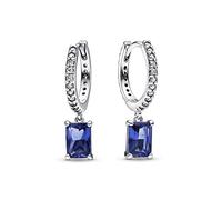 PANDORA Timeless Blaue Rechteckige Funkelnde Creolen aus Sterling-Silber, Kompatibel mit PANDORA Timeless Armbänder, 292381C01