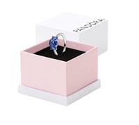Pandora - blauer rechteckiger funkelnder Drei-Stein-Ring - 192389C01-52 - Sterling Silber - Steinmix - Blau - Gr. 52