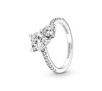 Pandora 191198C01-48 Doppel-Herz Funkelnder Ring - Sterling Silber Zirkonia - Gr. 48