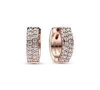 Pandora 282622C01 Pandora Doppelreihige Pavé Ohrringe - Roségold Vergoldung