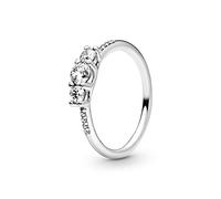 PANDORA Timeless Drei Klare Steine Ring aus Sterling-Silber mit Cubic Zirkoniasteinen verziert, Größe: 54, 196242CZ-54
