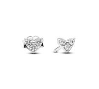 Pandora 293003C01 - Dreifacher Stein Herz Ohrringe - Sterling Silber - Zirkonia