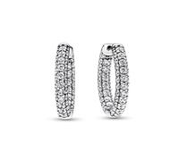 Pandora Schmuck 292624C01 Damen-Ohrringe Creolen Zeitloses Pavé Silber