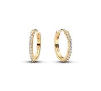 Timeless Creolen für Damen mit Zirkonia, IP Gold